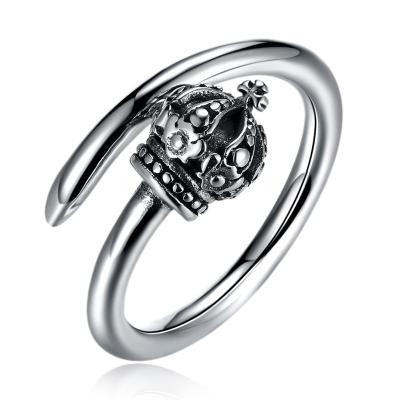 China Kronen-geformte Verpflichtungs-Ring Hypoallergenic Cluster Real Silver-Ringe 1.39g 17.3mm zu verkaufen