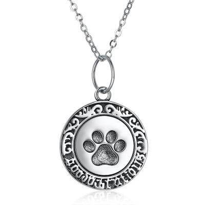 China colar de prata de 16in 0.9g Paw Print Necklace Lovely 3A CZ 925 à venda