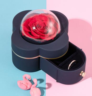 China ODM-Halskette Ring Jewelry Gift Box 0.24Kg 95*95*85mm für Rose Flower zu verkaufen