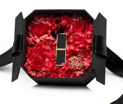 China Schwarze Rose Flower Gift Jewelry Box 0,406 Kilogramm für Halsketten-Ohrring-Ring zu verkaufen