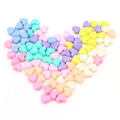 China Different Diameter Heart Shaped DIY Acrylic Different Colors DIY Acrylic Beads Accessories For Bracelet And Hair for sale