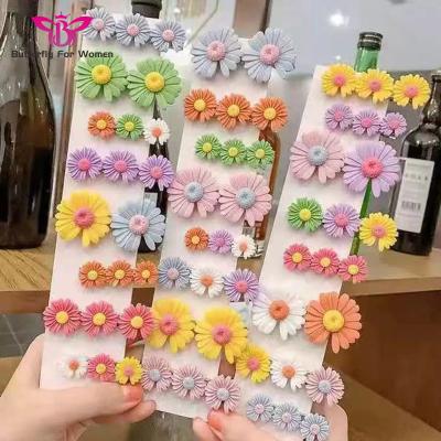 China Sweet Wholesale Korean Hairpin Hair Accessories Plastic Flowers Hair Clip For Girl Women for sale