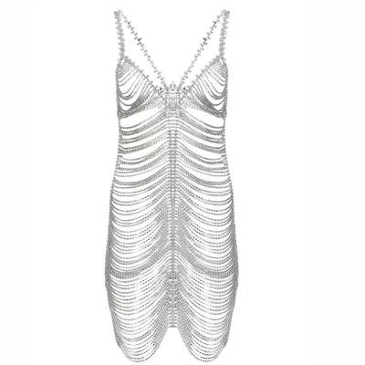 China Vintage Women Popular Sexy Rhinestone Dress Romantic Diamond Dress Have Ready Stock for sale