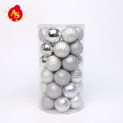 China PS ART SHARP 36 Pcs 60 MM PS Christmas Decoration Crafts Plastic Clear Transparent Christmas Balls Set for sale