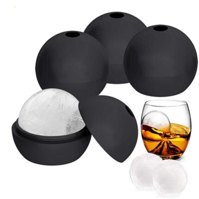 China Round Shape Viable Bpa Free Ice Spheres Mold Foam 33 Ball Ice Cube Maker Silicone Ice Cube Tray With Lid Plug for sale