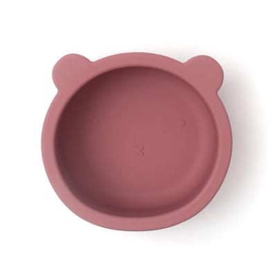 China Eco Sustainable Silicone Silicona Baby Feeding Bowl Packaging With Steel Spoon Fork for sale