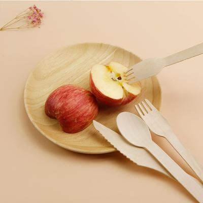 China Reusable Biodegradable Disposable Wooden Flatware Cutlery Sets Dinnerware Sets for sale