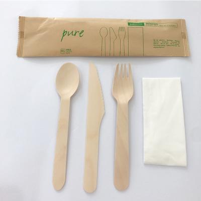 China Biodegradable Disposable Wooden Cutlery 16cm Eco-Friendly Reusable Birch Wood Spork for sale