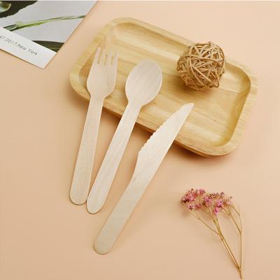 China Wholesale Reusable Disposable Flatware Utensils Customized Logo Box Cutlery Set Wood With Compostable Package for sale