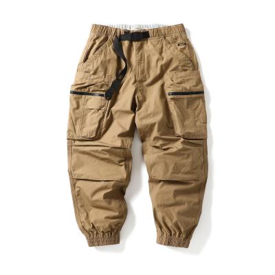 China New Design Factory Sale Anti-wrinkle Autumn Hot Khaki Spring Fashion Streetwear Outdoor Sports Joggers Men's Cargo Pants With Side Pockets for sale