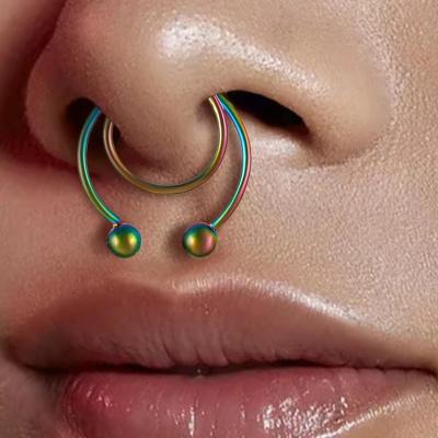 China TRENDY Nose Clip Stainless Steel Fashion Nose Stud Nose Ring InsU Shaped Unpunched Piercing Jewelry for Men and Women for sale