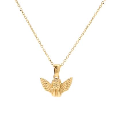 China Fashion Jewelry 18K Gold Plated Titanium Steel Stamp Necklace Angel Fast Delivery Stats Pendant Necklace Accessories For Women Gifts for sale