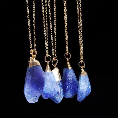 China Fashion New Arrival Phnom Penh Necklace Pendant Accessories Crystal Irregular Original Stone Anti-allergic Stone For Women for sale