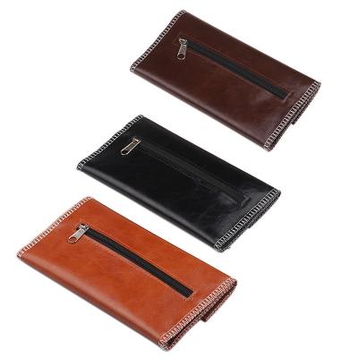 China Portable Leather Protective Case Tobacco Pouch Storage Bag Zipper Buckle Herb Cigarette Pouch Case Bag Cover 3 Colors for sale