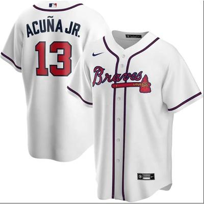 China Wholesale Atlanta City Cheap Breathable Custom Number Team Baseball Jersey #13 Acuna Jr. Brave Uniform For Sports Men Boy Gift for sale