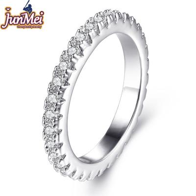 China JUNMEI 2022 High Quality Zircon Silver Brass Gold Rose Gold Wedding Ring for sale