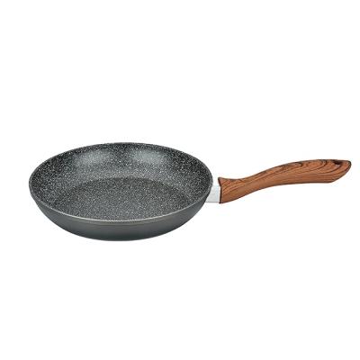 China Sustainable High Quality Kitchen Cooking Non Frying Pan Granite Marble Coating Aluminum Forged Stick Frying Pan for sale