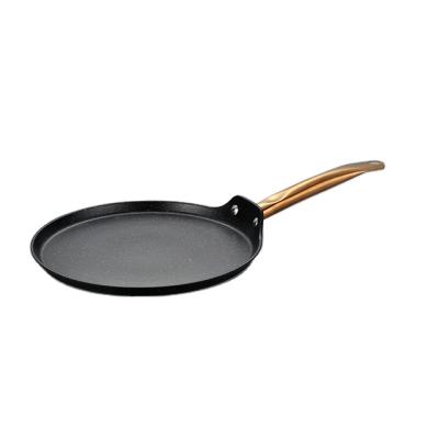 China Durable Forged Non-Stick Coating Pizza Pan With PVD Handle Induction Bottom Pan for sale