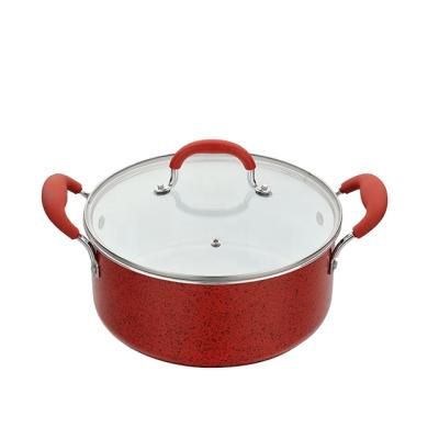 China Non Sustainable Aluminum Ceramic Stick Kitchen Cookware Aluminum Casserole With Lid for sale