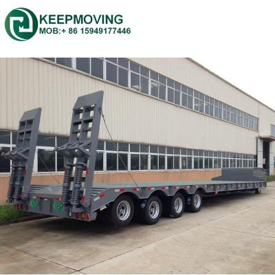 China Heavy Duty Truck Trailer 4 Axles 70 Ton Low Bed Semi Trailer Truck for sale