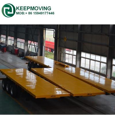 China Truck Trailer Tandem-Axle 20ft Flat Bed Trailer With 20ton Payload for sale