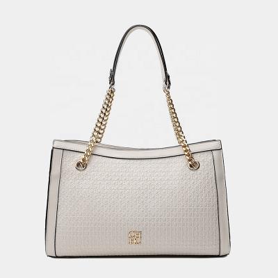 China 2021 new design fashion metal private label logo metal chain custom women handbags bolsos de mujer leather handbag for sale