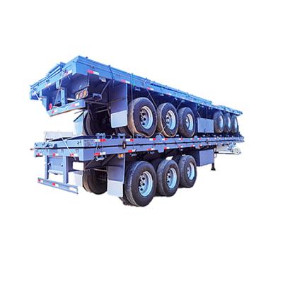 China Best Selling 50 Ton Heavy Duty Flatbed Semi Trailer Truck Trailer 3 Axle Unsuitable For Roads for sale