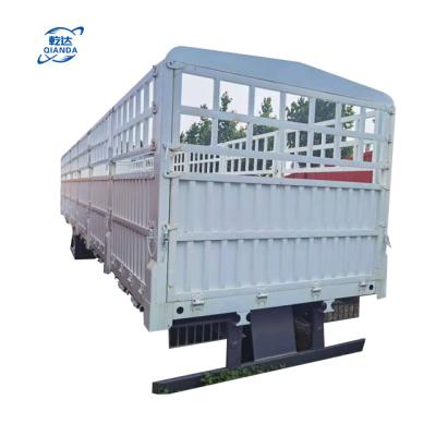 China Truck Trailer China Shandong Qianda Used Original Sidewall Cargo Semi Trailer 4 Axle Semi Trailer Truck Trailer Hot Selling for sale