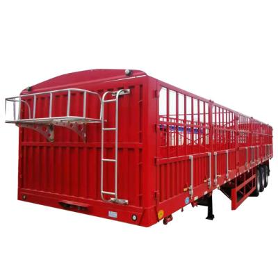 China Truck Trailer 40/60 Ton Drop Side Wall Barrier Semi Trailer Side Mounted 3 Axle Cargo Transport Truck Side Mounted Trailer For Sale At Low Rp for sale