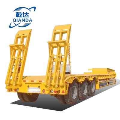 China High quality used gooseneck flatbed flatbed truck trailer loader transport heavy semi trailer for sale for sale