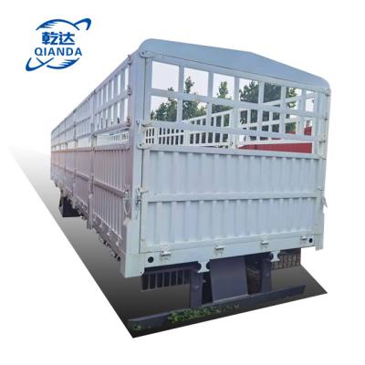 China Truck Trailer 3 Axle 4 Axle Fence Semi Trailer Enclosed Pickup Side Wall Fence Cargo Trailer for sale