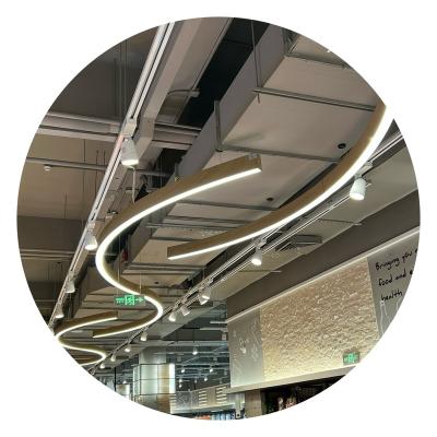 China Modern Line Office Building Project Recessed Ceiling Lamp Hanging School Linear Light Supermarket Pendant Fixtures LED Aluminum for sale