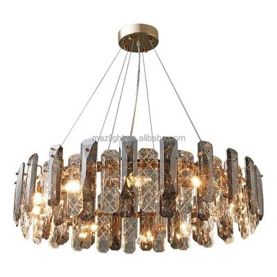 China Modern Luxury Crystal Ceiling Light Dining Customized Modern Indoor Hotel K9 Living Room LED Chandelier Pendant Decorative Large for sale