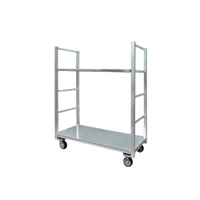 China Shelves are removable 2 tiers store aluminum U-boat deck cart for sale