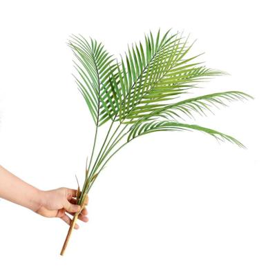 China Amazon Hot Sale Minimalist Green Plants Real Touch Artificial Tropical Arica Palm Leaves In Vase for sale