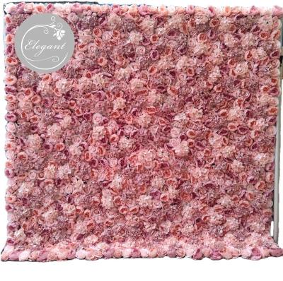 China Wedding Decorative Home Wedding Party Wall Cloth 3D Flower Wall Cloth Decorative Custom Roll Up Artificial Silk Flower Pink Wall Peony Panel Backdrop for sale