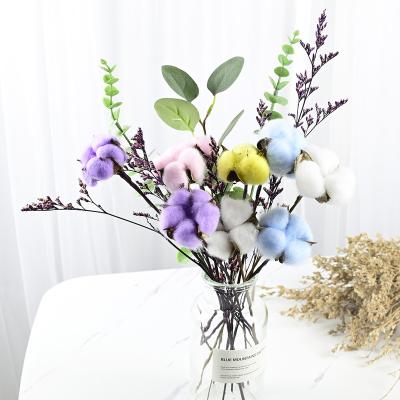 China Fashional Artificial Flowers Cotton Wholesale Flower Natural Dry Cotton Flowers For Home Decoration for sale