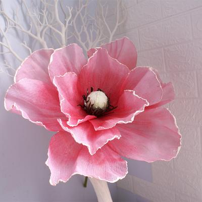 China Valentine Mother's Day Artificial Giant Poppies Large Wedding Giant Simulation Flowers Head Wedding Canvas Deco for sale