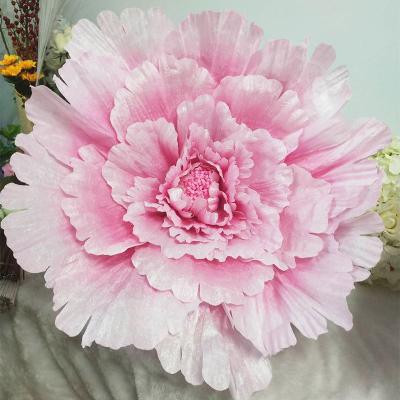 China Wholesale China Valentine Mother's Day Artificial Giant Large Cloth Flower Wall Decoration Wedding Stage Party Pink Garden Decoration for sale