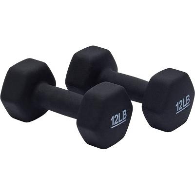 China Hot Sale Dip Color Plastic Hex Dumbbell Eco-friendly Neoprene Eco-friendly Set Gym Weightlifting Dumbbell for sale