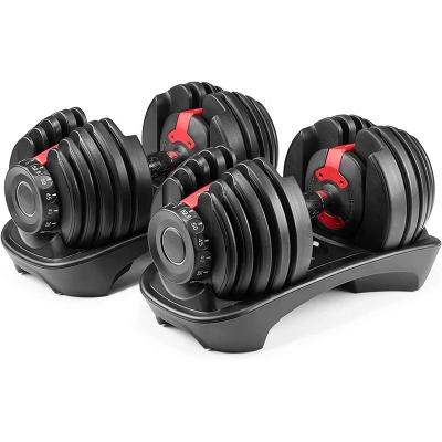 China Eco-Friendly Free Weights Set Dumbells Adjustable Dumbbell Weight Plates Workout 40kg Gym Fitness Equipment 24kg Multi Adjustable Dumbbells for sale