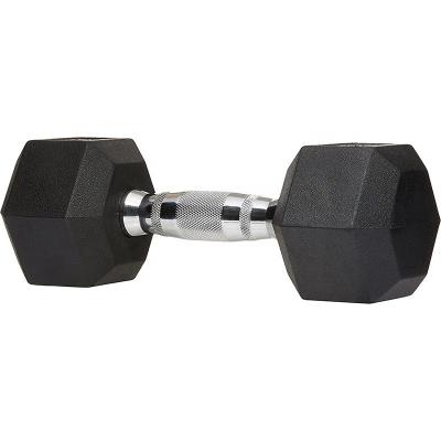 China Eco-friendly Wholesale Gym Equipment Free Weight Hex Rubber Wrapped Dumbbell for sale