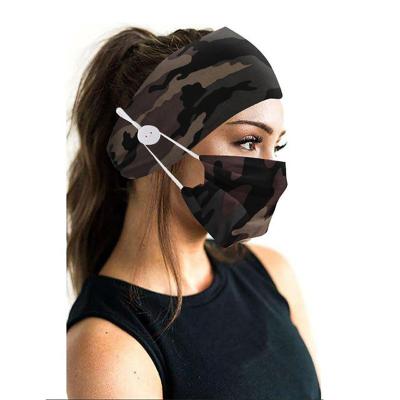 China Breathable Yoga Move Stretch Knotted Dyed Soft Head With Cotton Button Anti Leash Hair Belt Masker for sale