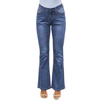 China New Breathable High Waist Stretch Flared Wide Leg Womens Jeans for sale