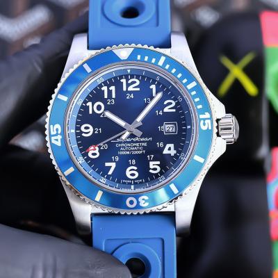 China Antique Blue Rubber Strap 42mm Mens Automatic Mens Swiss Master's Handmade Watch for sale