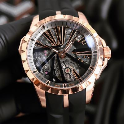 China Message Reminder Excalibur 46mm Luxury Mens Skeleton 10 Tourbillon Automatic Mechanical Watch for sale