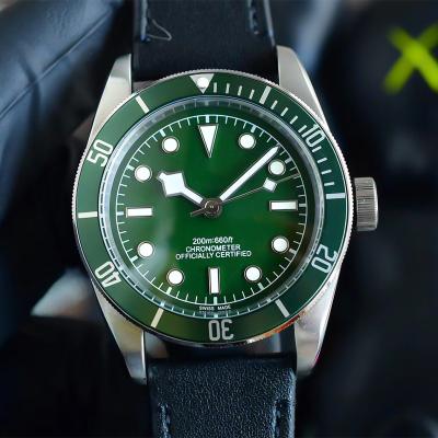 China Back Light Chinese Black Automatic Movement Men's Retro Bay 42mm Watches For Sale for sale