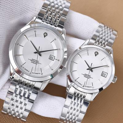 China Luminous Unisex Stainless Steel 8215 Automatic Movement Mechanical Matching Watches For Couples for sale