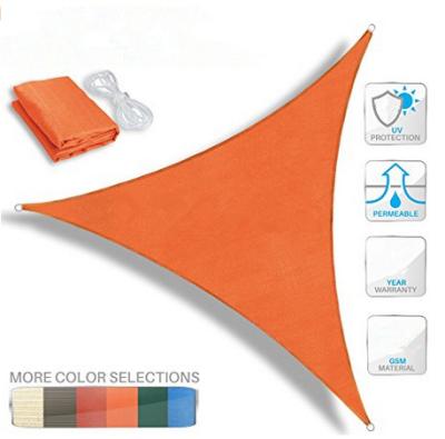 China Durable ORANGE COLOR HDPE SHADE SAIL OUTDOOR UV PROTECTION TRIANGLE 5M SIZE Shade Sail for sale