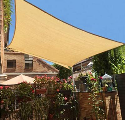 China Durable 3.6m*3.6m Yard Pools 100% HDPE Beige Raw Sun Sail Outdoor HDPE Shade Sail for sale